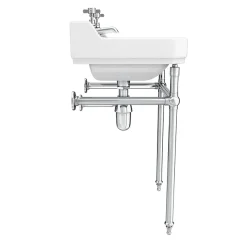 Keswick Traditional 560mm Basin & Chrome Wash Stand -Croydex shop kt561thw d3