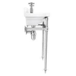 Keswick Traditional 515mm Cloakroom Basin 2TH & Chrome Wash Stand -Croydex shop ktcb2thw d4