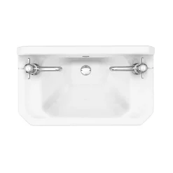 Keswick Traditional 515mm Cloakroom Basin 2TH & Chrome Wash Stand -Croydex shop ktcb2thw d5