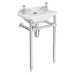 Keswick Traditional 515mm Cloakroom Basin 2TH & Chrome Wash Stand -Croydex shop ktcb2thwnl