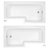 Milan Bathroom Milan Shower Bath - 1500mm L Shaped With Screen + Panel -Croydex shop l1500fs t