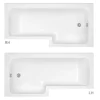 Milan Bathroom Milan Shower Bath - 1700mm L Shaped Inc. Screen With Rail + Panel -Croydex shop l1700hsr d1
