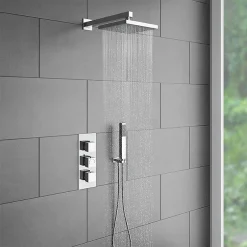 Milan Bathroom Milan Shower Bath + Concealed 2 Outlet Shower Pack (1700 L Shaped With Screen + Panel) -Croydex shop l17bpk3 n d4