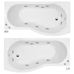 Laguna Whirlpool Spa 8 Jet B-Shaped Shower Bath With Screen + Panel 8 Laguna Whirlpool Spa 8 Jet B-Shaped Shower Bath With Screen + Panel -Croydex shop lagunalhwhirlpoolspa8jetbshapedshowerbathincpanelscreend1