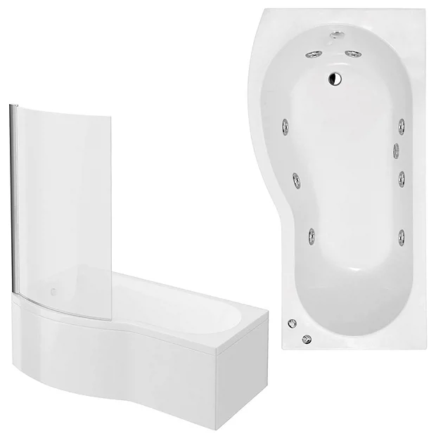 Laguna Whirlpool Spa 8 Jet B-Shaped Shower Bath With Screen + Panel 4 Laguna Whirlpool Spa 8 Jet B-Shaped Shower Bath With Screen + Panel - Image 2