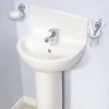 VitrA - Layton Cloakroom Basin And Pedestal - 1 Tap Hole - 2 Size Options 2 VitrA - Layton Cloakroom Basin And Pedestal - 1 Tap Hole - 2 Size Options -Croydex shop lay45fp1tha