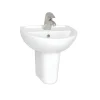 Vitra - Layton Cloakroom Basin And Half Pedestal - 2 Tap Hole 2 Vitra - Layton Cloakroom Basin And Half Pedestal - 2 Tap Hole -Croydex shop lay45hp2thl