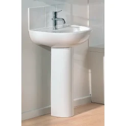 VitrA - Layton Basin And Pedestal - 1 Tap Hole -Croydex shop layton full ped d1