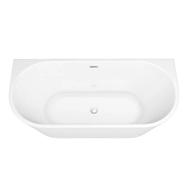 Victorian Plumbing Apollo Back To Wall Modern Curved Bath (1700 X 800mm) 3 Victorian Plumbing Apollo Back To Wall Modern Curved Bath (1700 X 800mm)