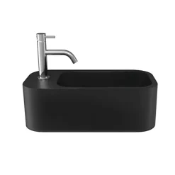 Crosswater Popolo 480 X 250mm (1TH) Wall Hung Cloakroom Basin - Matt Black -Croydex shop lha