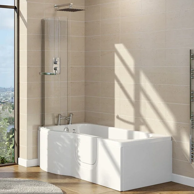 Milton Accessible Bathroom Milton Walk In 1675mm P Shaped Bath Inc. Screen + Front Panel 4 Milton Accessible Bathroom Milton Walk In 1675mm P Shaped Bath Inc. Screen + Front Panel - Image 2