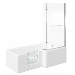 Milton Accessible Bathroom Milton Luxury Walk In 1700mm L Shaped Bath Inc. Screen, Front + End Panels -Croydex shop m009d2