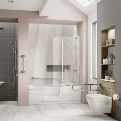 Milton Accessible Bathroom Milton Luxury Walk In 1800mm Bath Inc. Screen, Fold Down Seat, Front + End Panels