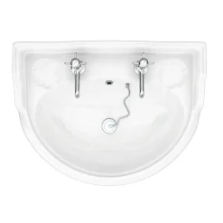 Victorian Plumbing Monaco Traditional Wall Hung Cloakroom Basin (500mm Wide - 2 Tap Hole) -Croydex shop m5whb2th d1