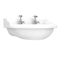 Victorian Plumbing Monaco Traditional Wall Hung Cloakroom Basin (500mm Wide - 2 Tap Hole) -Croydex shop m5whb2th d3