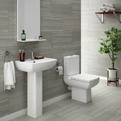 Milan Bathroom Milan Modern Short Projection Toilet + Soft Close Seat