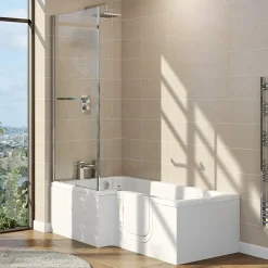 Milton Accessible Bathroom Milton Walk In 1700mm L Shaped Bath Inc. Screen + Panel -Croydex shop marealbth l
