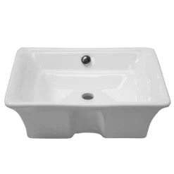 Victorian Plumbing Riviera Counter Top Basin 1TH - 490 X 390mm -Croydex shop matteocountertopbasin1th490x385mmd1
