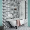 Victorian Plumbing Appleby 1550 Roll Top Shower Bath + Matt Black Leg Set -Croydex shop mbap15b d3