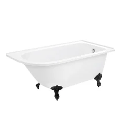 Victorian Plumbing Appleby 1550 Roll Top Shower Bath + Matt Black Leg Set -Croydex shop mbap15b l
