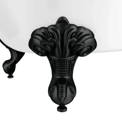 Victorian Plumbing Appleby 1550 Roll Top Shower Bath With Matt Black Grid Screen + Leg Set -Croydex shop mbap15bs d1