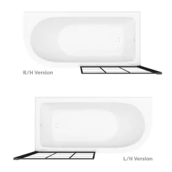 Victorian Plumbing Appleby 1550 Roll Top Shower Bath With Matt Black Grid Screen + Leg Set -Croydex shop mbap15bs n d2