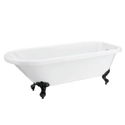 Victorian Plumbing Bromley 1780 Single Ended Roll Top Bath + Matt Black Leg Set -Croydex shop mbbrom1780b detail1