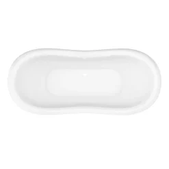 Victorian Plumbing Earl 1750 Double Ended Roll Top Slipper Bath + Matt Black Leg Set -Croydex shop mbearl1750b n d3