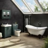 Victorian Plumbing Earl 1750 Double Ended Roll Top Slipper Bath + Matt Black Leg Set -Croydex shop mbearl1750b n d6