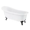 Victorian Plumbing Oxford 1710 Roll Top Slipper Bath + Matt Black Leg Set -Croydex shop mbox1710b d3