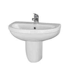Milton Accessible Bathroom Milton 550 X 445 Wall Hung Basin With Semi Pedestal (1 Tap Hole) -Croydex shop mc5sp1th d1