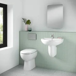 Milton Accessible Bathroom Milton 550 X 445 Wall Hung Basin With Semi Pedestal (1 Tap Hole)