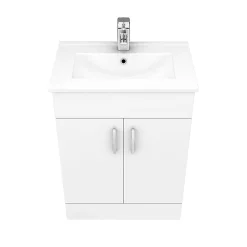 Toreno Cloakroom Suite Inc. Modern Toilet (White Gloss) -Croydex shop mcsgw n d3