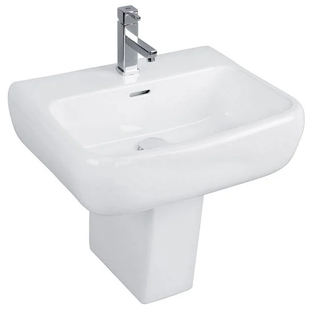 RAK Ceramic RAK Metropolitan 52cm Basin + Half Pedestal 4 RAK Ceramic RAK Metropolitan 52cm Basin + Half Pedestal - Image 2