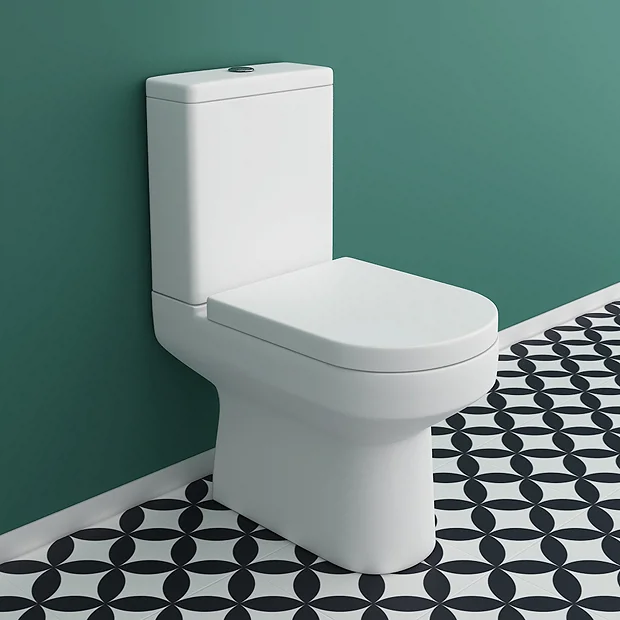 Victorian Plumbing Metro Rimless Close Coupled Modern Toilet + Soft Close Seat 4 Victorian Plumbing Metro Rimless Close Coupled Modern Toilet + Soft Close Seat - Image 2