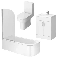 Victorian Plumbing Metro 1700mm Shower Bath Suite -Croydex shop metro1700showerbathsuite d1
