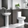 Victorian Plumbing Metro Modern Basin With Full Pedestal (1 Tap Hole) -Croydex shop metromodernbasinwithfullpedestald2