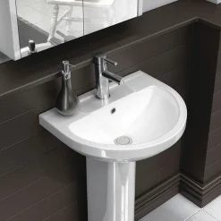Victorian Plumbing Metro Modern Basin With Full Pedestal (1 Tap Hole) 7 Victorian Plumbing Metro Modern Basin With Full Pedestal (1 Tap Hole) -Croydex shop metromodernbasinwithfullpedestalnd1