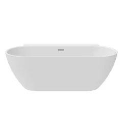 Victorian Plumbing Mileto 1700 X 800 Curved Back To Wall Modern Bath With Chrome Waste -Croydex shop mfb61c d2