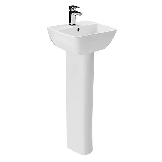 Itton Bathroom Britton MyHome 40cm 1TH Basin With Full Pedestal 3 Itton Bathroom Britton MyHome 40cm 1TH Basin With Full Pedestal
