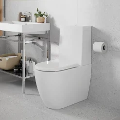 Britton Bathrooms Milan Rimless Close Coupled Toilet + Soft Close Seat -Croydex shop milacc d1