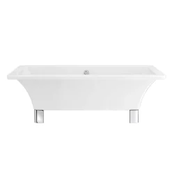 Milan Bathroom Milan 1520 Square Modern Roll Top Bath With Legs -Croydex shop milan1690modernsquarerolltopbathwithchromelegsetd2 1