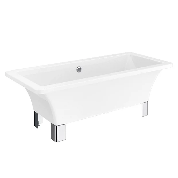 Milan Bathroom Milan 1690 Modern Square Roll Top Bath + Chrome Leg Set 3 Milan Bathroom Milan 1690 Modern Square Roll Top Bath + Chrome Leg Set