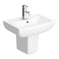 Milan Bathroom Milan Basin + Semi Pedestal (550mm Wide - 1 Tap Hole)