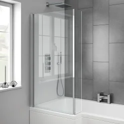 Milan Bathroom Milan Square Shower Bath - 1700mm Inc. Screen + MDF Panel -Croydex shop milansquareshowerbath1700mmincscreenmdfpaneld4