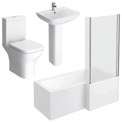 Milan Bathroom Milan Modern Shower Bath Suite -Croydex shop milbsnd1
