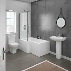 Milan Bathroom Milan Modern Shower Bath Suite -Croydex shop milbsnd3