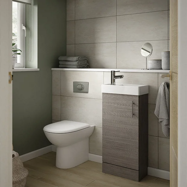 Milan Bathroom Milan Grey Avola Cloakroom Suite (Toilet, Concealed Cistern + Vanity Unit) 4 Milan Bathroom Milan Grey Avola Cloakroom Suite (Toilet, Concealed Cistern + Vanity Unit) - Image 2