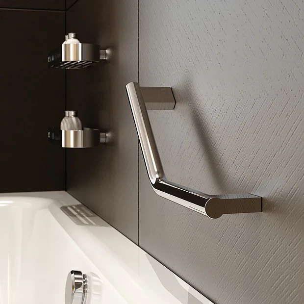 Milton Accessible Bathroom Milton Luxury Chrome Angled Grab Bar 3 Milton Accessible Bathroom Milton Luxury Chrome Angled Grab Bar