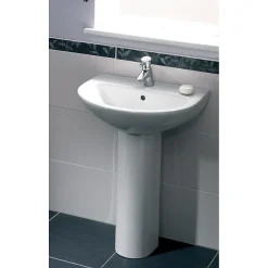 Vitra - Milton Basin And Pedestal - 2 Tap Hole - 2 Size Options -Croydex shop milton 45 d1